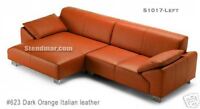 2PC MODERN EURO LEATHER SECTIONAL SOFA CHAISE S1017E