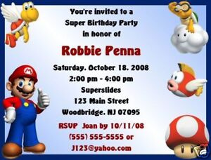 Super  Birthday Party Supplies on Super Mario Brothers Invitations Birthday Party Supply   Ebay