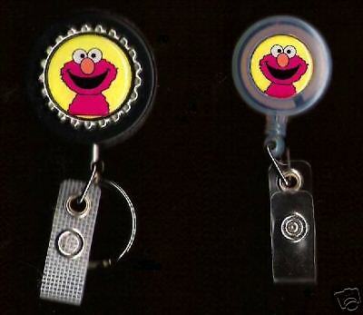 Set/ 2 ELMO ID HOLDER BADGE/KEY REEL heavy duty MUPPETS  