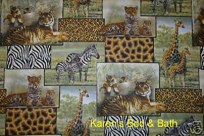 African Plains Safari Wildlife Animals Curtain Tiers  