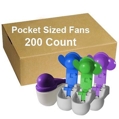 200 Fans Portable Handheld Pocket Size Battery Operated  