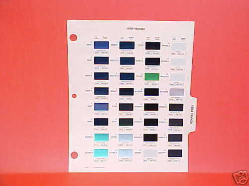 1994 HONDA ACCORD WAGON PAINT CHIPS COLOR CHART 94  