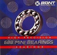 Bont Mini 688 8mm Speed Skate Bearings   Qty 16  