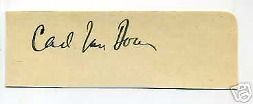 Carl Van Doren Pulitzer Prize Author Signed Autograph  