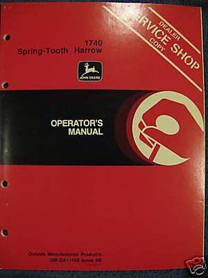 John Deere 1740 Spring Tooth Harrow Operator Manual  