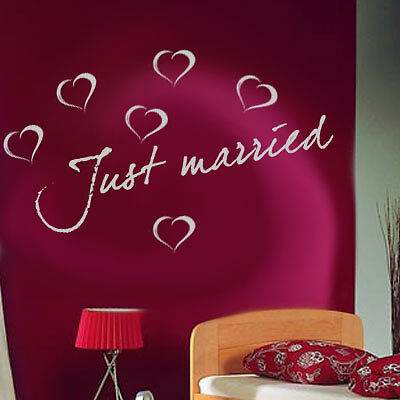 just married WANDTATTOO Schild für die Hochzeit 118