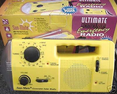 Solar Dynamo Rechargeable AM FM SW Radio Flashlight NR  