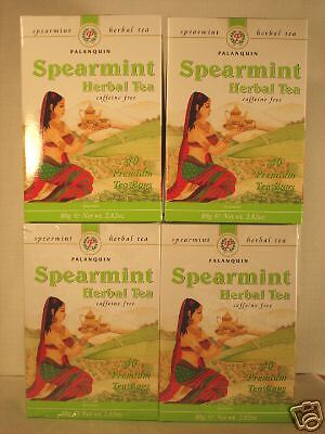 4 BOXES OF SPEARMINT HERBAL TEA CAFFEINE FREE 160 TBAGS