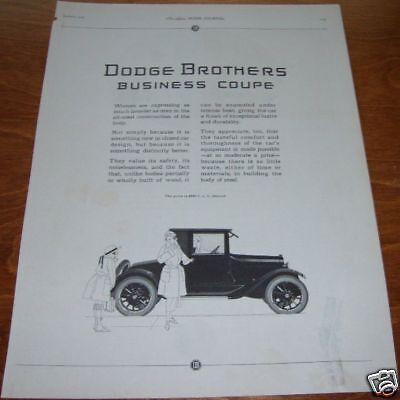 January 1923 Dodge Brothers Business Coupe Ad  