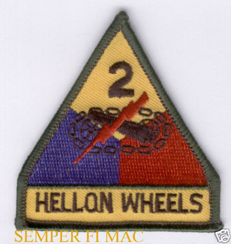 US ARMY 2ND ARMORED DIVISION HELL ON WHEELS PATCH L@@K  