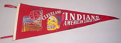 1954 Cleveland Indians American League Champs Pennant  