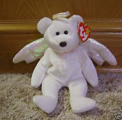 TY INC.1998 BEANIE BABIES ANGEL BEAR HALO *MINT*  