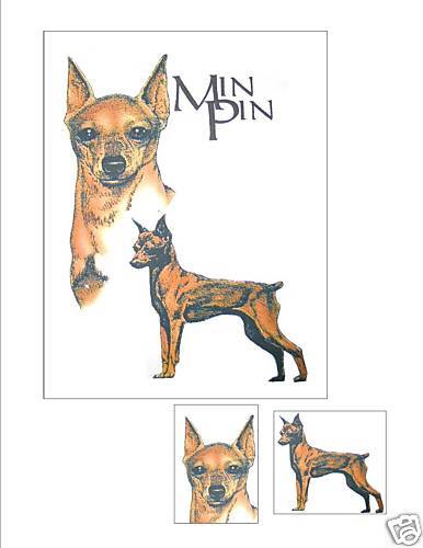 Red Miniature Pinscher Dog Fabric Squares Quilt & Sew  