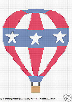 Crochet Pattern/Patterns   HOT AIR BALLOON   Patriotic  