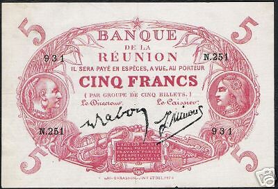 REUNION ISLANDS 5 F.14 1901 FRANCE PIEGEON BIRD RARE AU  