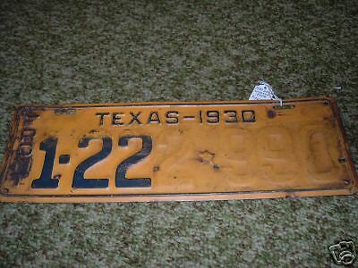 LICENSE PLATE 1930 TEXAS23  