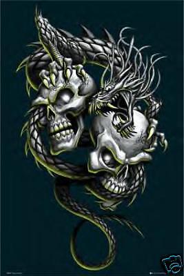 SKULLS AND DRAGON CROSS STITCH KIT BN (GOTH03)  