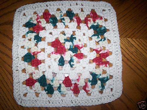 CROCHET COTTON DISH / WASH CLOTH VICTORIAN CHRISTMAS  