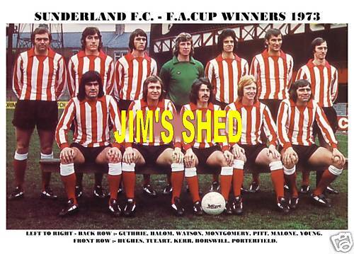 SUNDERLAND F.C. TEAM PRINT 1973 (F.A.CUP WINNERS)  