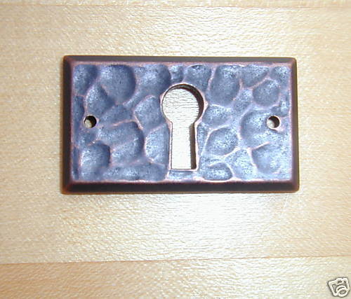   Hammered Keyhole Cover ~ 1 5/8x1 Antique Copper Finish ~ New  