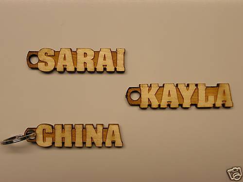 Custom wood key chain with name  