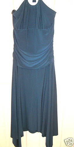 Darlin Blue Halter Crystal Occasion Prom Dress Sz 6