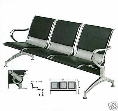   OR BARBER AIRPORT STYLE WAITING ROOM BENCH 3 SEAT,ALL METAL  