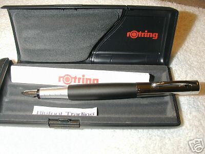 ROTRING INITIAL BLACK FOUNTAIN PEN M NEW IN BOX $95 PEN  