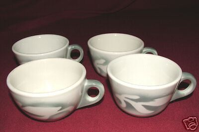 VINTAGE STERLING RESTAURANTWARE GRAY AIRBRUSH CUPS   4  