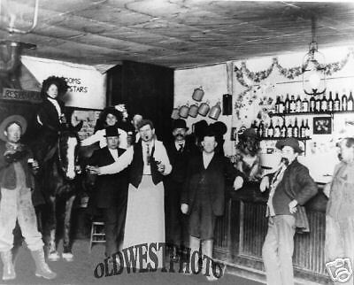 TAFT,MONTANA. WOMAN ON HORSE IN BAR, A ROUGH BAR 1908  