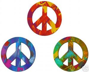 Unique Tie-Dye PEACE SIGN CAR MAGNETS (Set of 3) 4 Inch | eBay