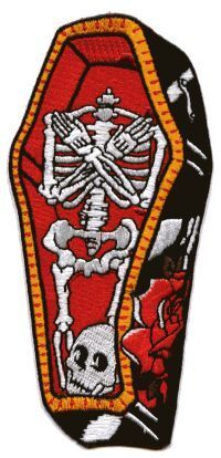 Coffin Patch Skull Military Biker Goth Punk Skeleton  