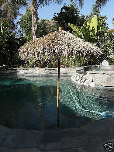 New 9 Collapsible Tiki Thatch Umbrella w/ Frame  