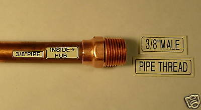 3 8" Copper Adapter 1 2 ID to 3 8 Male NPT CU38 A5
