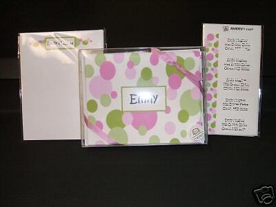 Personalized 16 Note Cards, Note Pad & Labels GIFT SET  