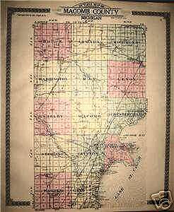 MACOMB COUNTY, MICHIGAN PLAT MAP 1910  