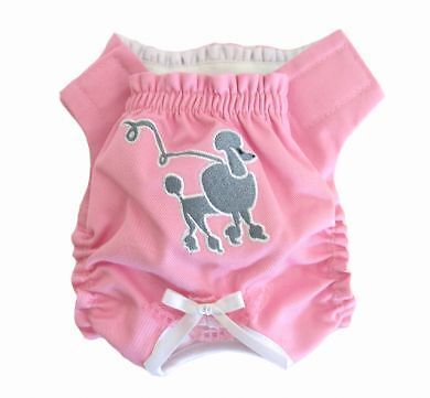 Dog Clothes Pink Poodle Panties Pet Diaper Incontinence House Training