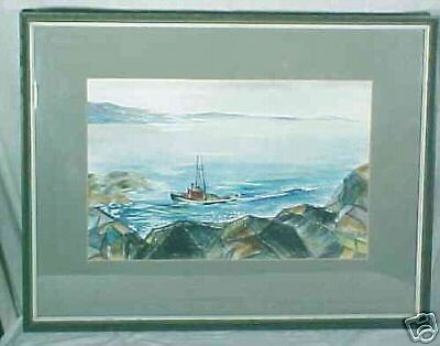 Albert Ondush Clark Summit PA Seascape Water Color