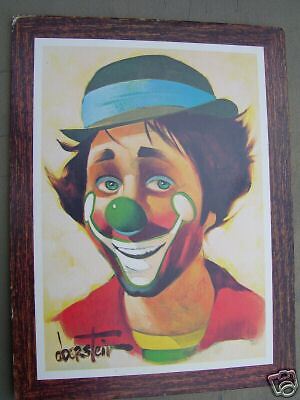 VINTAGE CLOWN PRINT by FAMED ARTIST OBERSTEIN  