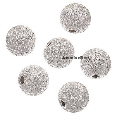 Star Dust Silver Plated Round Loose Beads 6mm 50  