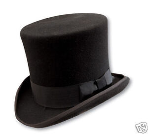 TOP HAT BLACK WOOL ROCK STAR GNR SLASH MAD HATTER CAROLER WEDDINGS ...