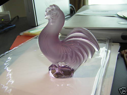 Lalique Creve Coeur Cachet Lilac Rooster Retired