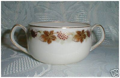 Vintage RS Germany porcelain open sugar bowl grapes  