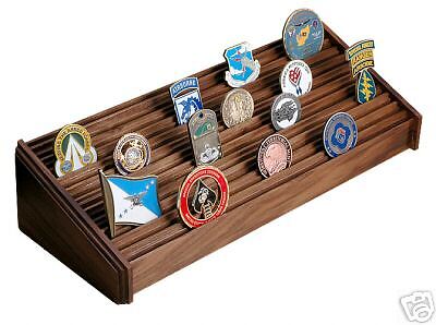 100 CHALLENGE COIN WALNUT DISPLAY STAND  