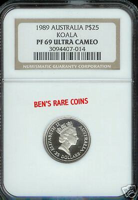 1989 AUSTRALIA $25 PLATINUM KOALA COIN NGC PF69 UCAM  