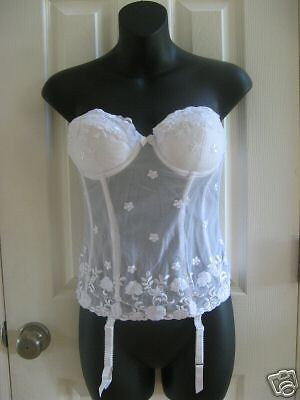 Victorias Secret white merrywidow corset garters 36B  