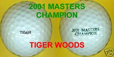 Signature Logo Golf Ball   TIGER WOODS   2001 MASTERS  