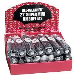 Wholesale 24pc Black Umbrellas in Display Box GFUMLTBP  