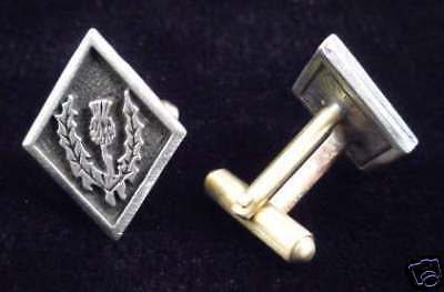 Scottish Highlands Pewter Thistle Cuff Links 1044  