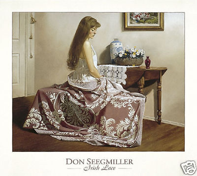 Irish Lace By Don Seegmiller Women Bedroom Scene Print  